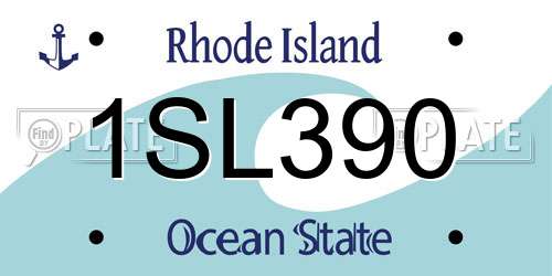 1SL390 Rhode Island License Plate