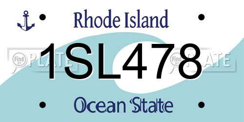 1SL478 Rhode Island License Plate