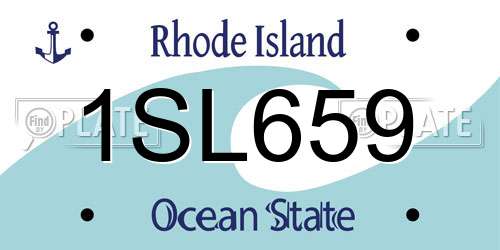 1SL659 Rhode Island License Plate