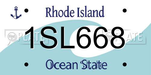 1SL668 Rhode Island License Plate