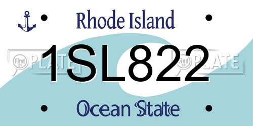 1SL822 Rhode Island License Plate