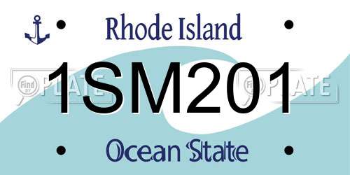 1SM201 Rhode Island License Plate