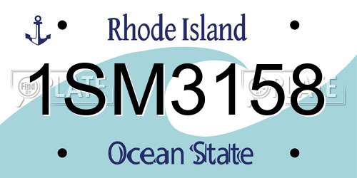 1SM3158 Rhode Island License Plate