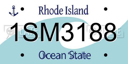 1SM3188 Rhode Island License Plate