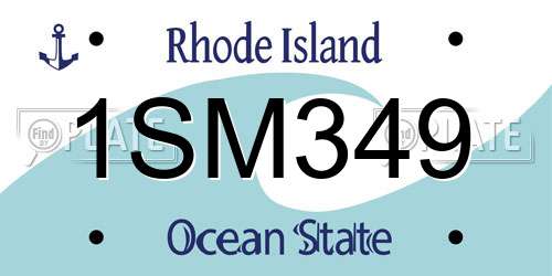 1SM349 Rhode Island License Plate