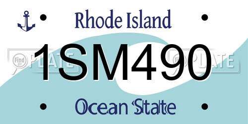 1SM490 Rhode Island License Plate