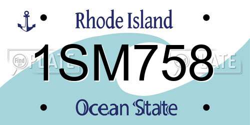 1SM758 Rhode Island License Plate