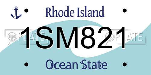 1SM821 Rhode Island License Plate