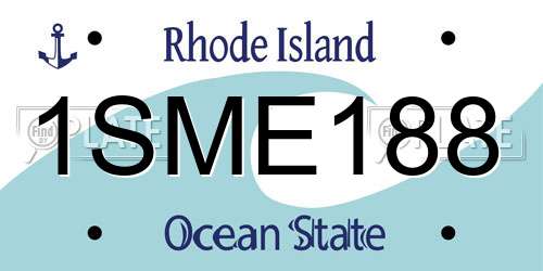 1SME188 Rhode Island License Plate
