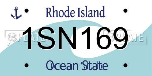 1SN169 Rhode Island License Plate