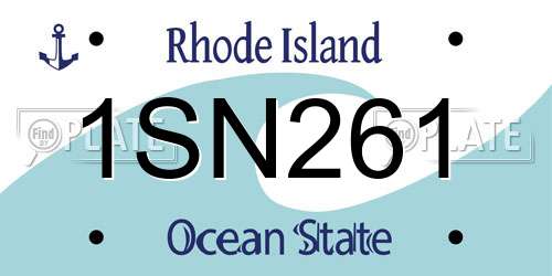 1SN261 Rhode Island License Plate
