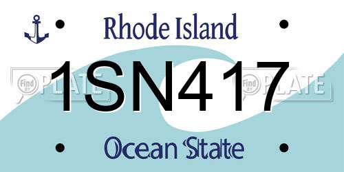 1SN417 Rhode Island License Plate