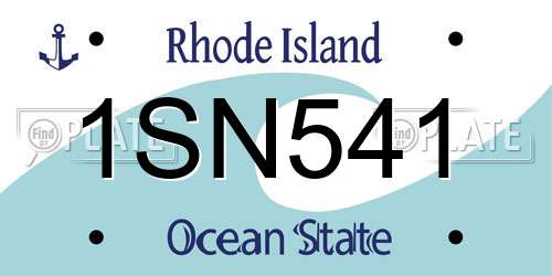 1SN541 Rhode Island License Plate