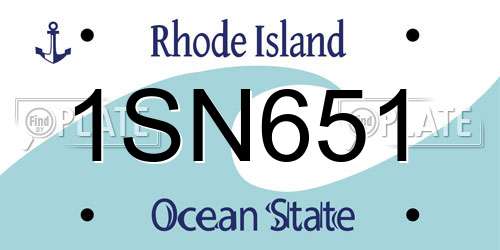 1SN651 Rhode Island License Plate