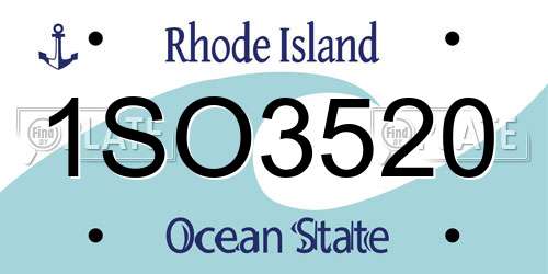 1SO3520 Rhode Island License Plate