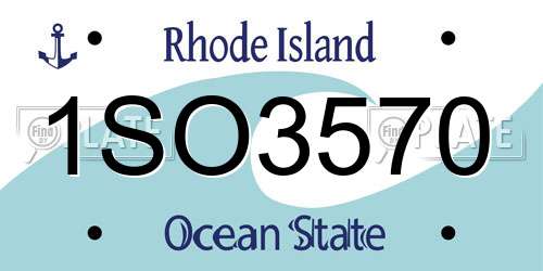 1SO3570 Rhode Island License Plate