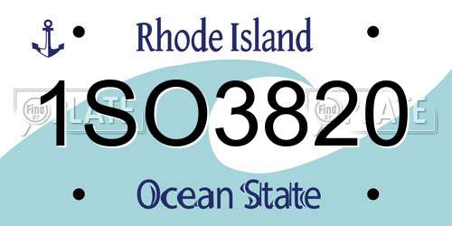 1SO3820 Rhode Island License Plate
