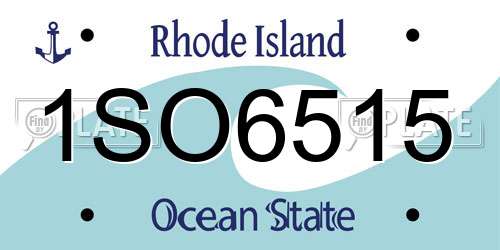 1SO6515 Rhode Island License Plate