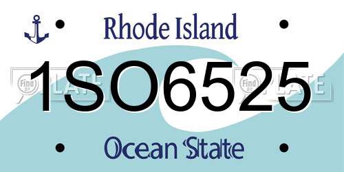 1SO6525 Rhode Island License Plate