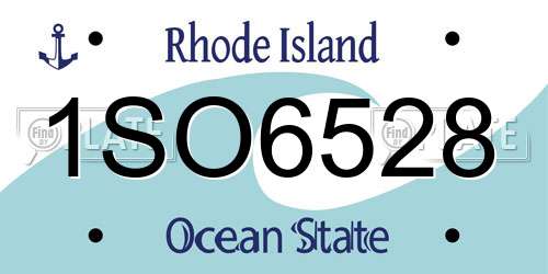1SO6528 Rhode Island License Plate