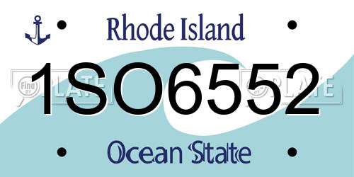 1SO6552 Rhode Island License Plate