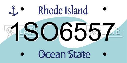 1SO6557 Rhode Island License Plate