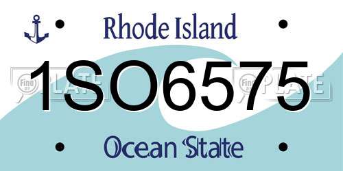 1SO6575 Rhode Island License Plate