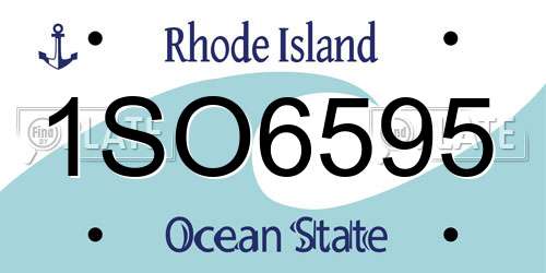 1SO6595 Rhode Island License Plate