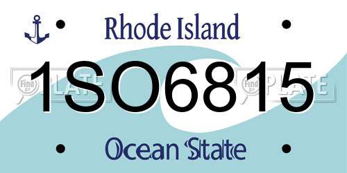 1SO6815 Rhode Island License Plate