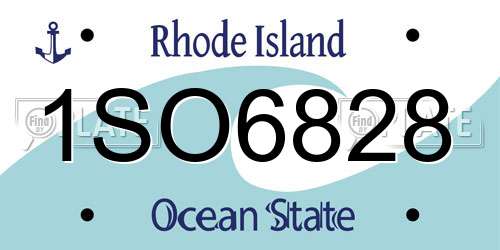 1SO6828 Rhode Island License Plate