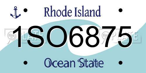 1SO6875 Rhode Island License Plate