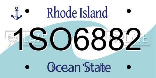 1SO6882 Rhode Island License Plate