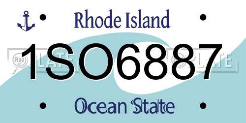 1SO6887 Rhode Island License Plate