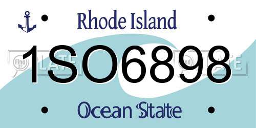 1SO6898 Rhode Island License Plate