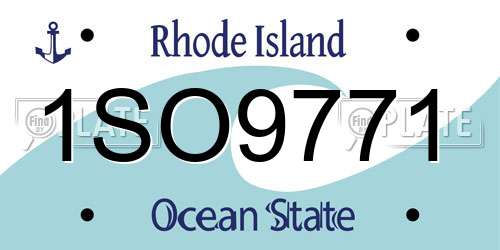 1SO9771 Rhode Island License Plate