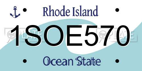 1SOE570 Rhode Island License Plate