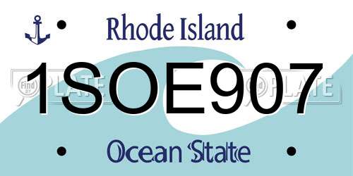 1SOE907 Rhode Island License Plate