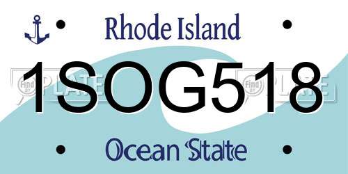 1SOG518 Rhode Island License Plate