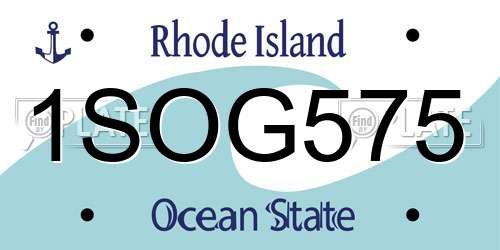 1SOG575 Rhode Island License Plate