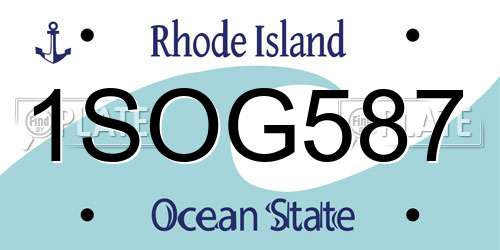 1SOG587 Rhode Island License Plate