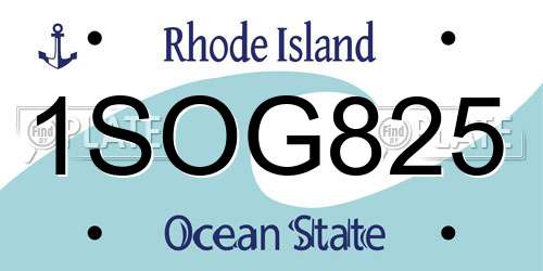 1SOG825 Rhode Island License Plate