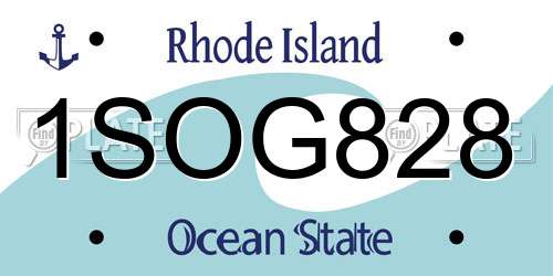 1SOG828 Rhode Island License Plate