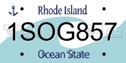 1SOG857 Rhode Island License Plate