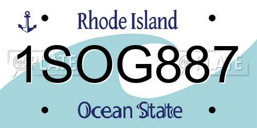 1SOG887 Rhode Island License Plate