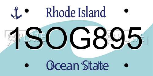 1SOG895 Rhode Island License Plate