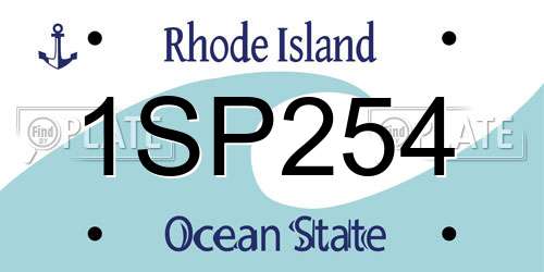 1SP254 Rhode Island License Plate