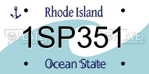 1SP351 Rhode Island License Plate