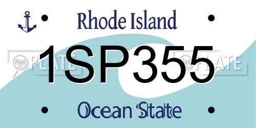 1SP355 Rhode Island License Plate