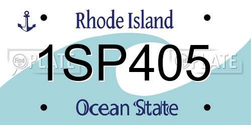 1SP405 Rhode Island License Plate