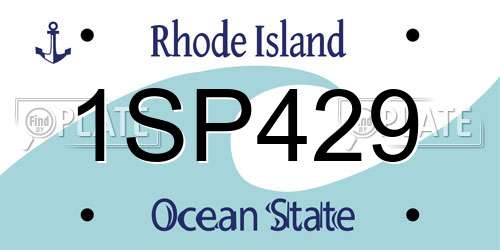 1SP429 Rhode Island License Plate